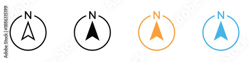 Navigator arrow icon vector. compass north arrow symbol. vector illustration.