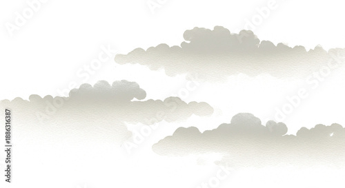 Quadro su tela 日本らしい浮世絵風の雲、霞雲、背景透過素材