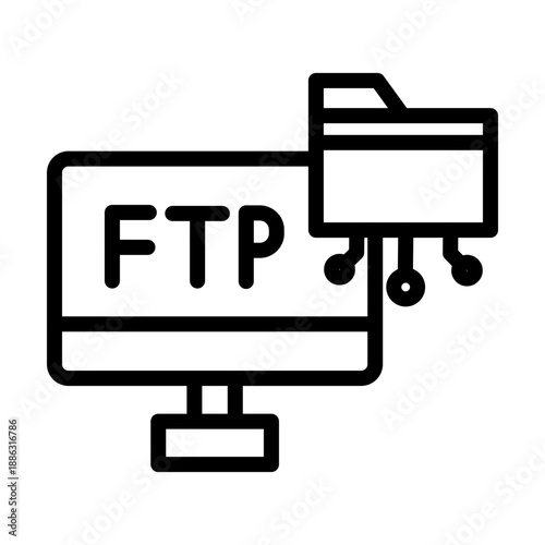 FTP Hosting Vector Icon