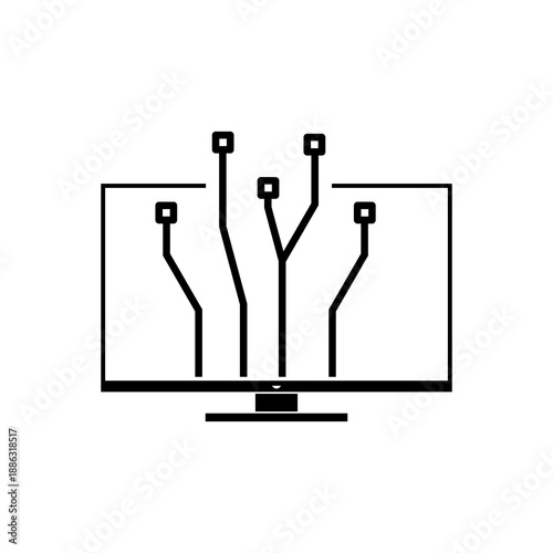 Smart TV icon isolated on white background