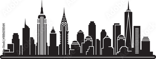 Striking graphic representation of the iconic New York City skyline architecture