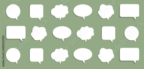 Speech Bubbles set. Speech bubble comic symbol.  Set of speech bubble in a flat design . 