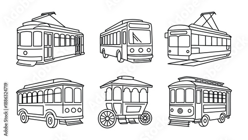 Vintage Streetcar Collection: A collection of meticulously detailed vintage streetcars, showcasing a variety of designs and styles, evoking a sense of nostalgia and urban charm.