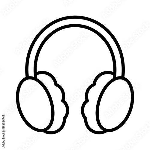 A earmuff vector style coloring page 