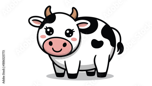 Happy Cow Cartoon: A charming cartoon cow with a cheerful expression and a playful aesthetic, creating a sense of joy and whimsy.