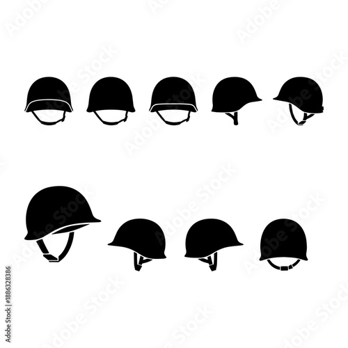 Soldier and Tactical Helmet Silhouette Pack - Military and Warrior Headgear Icons