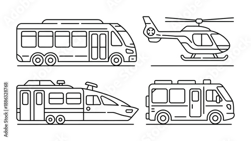 Urban Mobility: A vector illustration showcasing diverse modes of transport for city dwellers, essential for movement in the modern landscape.