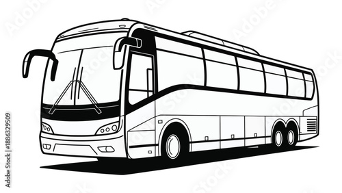 Urban Wanderer: A sleek coach bus, ready to traverse city streets or scenic routes, epitomizes the spirit of adventure and the convenience of modern transport.