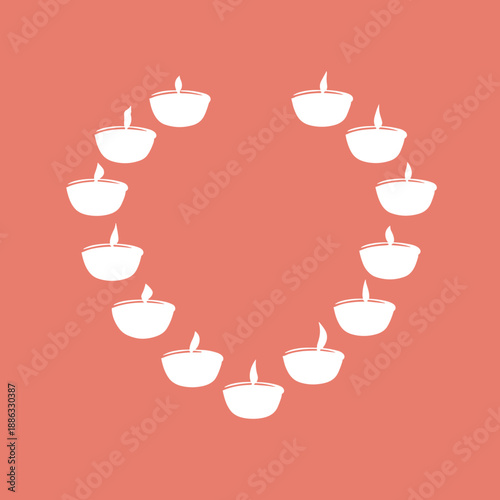 Small tea candles forming heart shape symbolizing love unity and romantic atmosphere