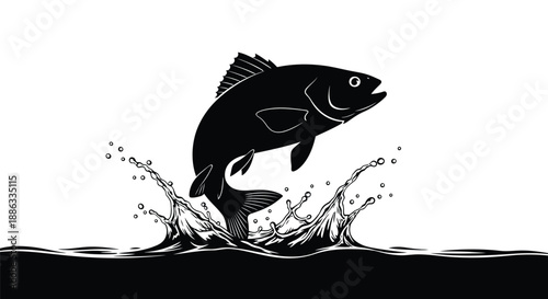 A leaping fish breaks the surface of the water in a dynamic splash