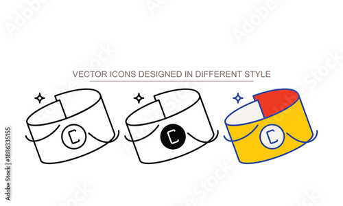 Captain armband icons on the white background