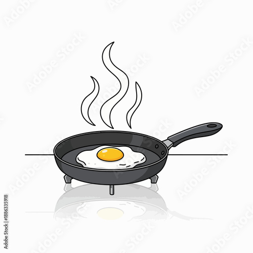 fried egg and teflon vector