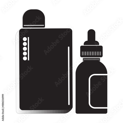 vape icon with liquid bottle
