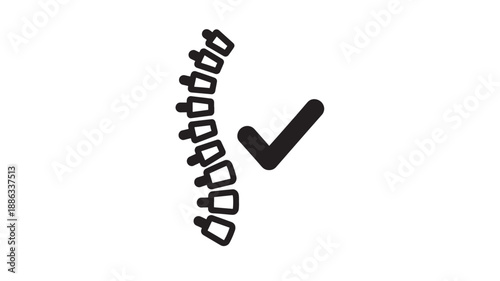 Spine with a large check mark on the right side high quality professional detailed modern elegant