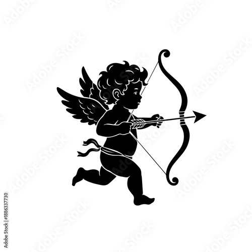 Angelic archer readying bow Vector