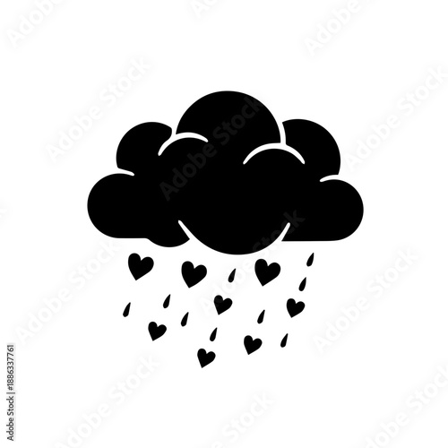 Black cloud with rain Vector