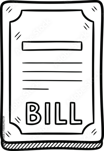 A simple line drawing of a bill or invoice document on a white background