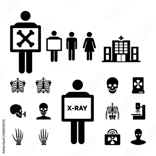 X-Ray Department Medical Equipment Silhouette Pack - Radiology and Diagnostic Icons