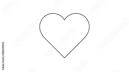 A simple line drawing of a heart shape on a white background, representing love and emotion