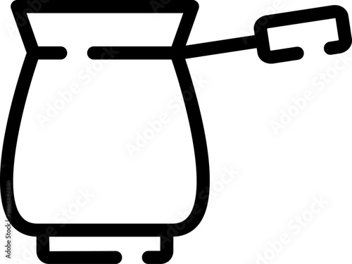 Rounded Cezve Line Icon