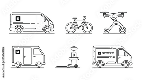 Fleet of Transportation Options: A collection of various transportation vehicles and methods displayed in a modern, illustrative style.