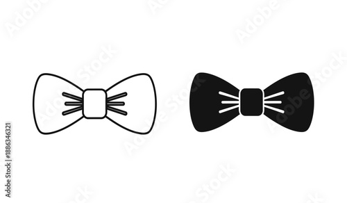 Two bow ties in black and white on a pure for elegant events and formal wear accessories