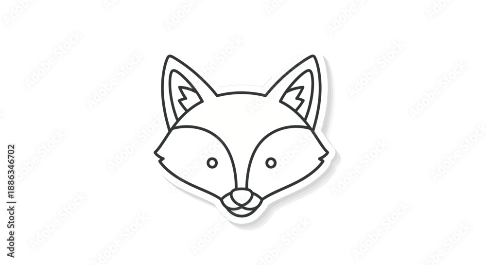 Obraz premium cute cartoon fox head