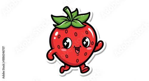 funny cartoon strawberry character