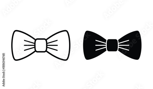 Two simple black and white bow ties in vector format on a pure for design use