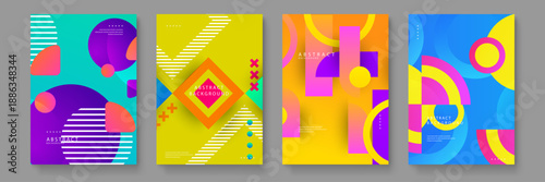 A fusion of retro modernism and contemporary design featuring halftone patterns and vibrant color gradients