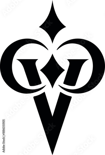 Sharp Geometric Monogram Black Logo