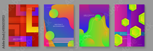 Beautifully crafted posters featuring organic liquid curves and soft color transitions for contemporary design