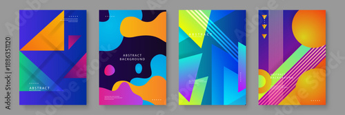 Set of expressive backgrounds using organic blob shapes and fluid motion for dynamic visual storytelling