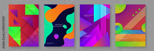 Professional background designs featuring sharp geometric angles and vivid color blocking for impact