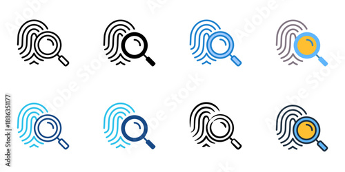 Evidence icons set multiple style collection. Editable stroke 
