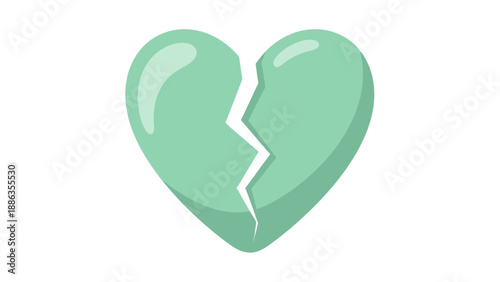 Cracked Heart Symbol - Broken Love and Sadness Concept