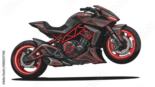 Futuristic Neon Motorcycle