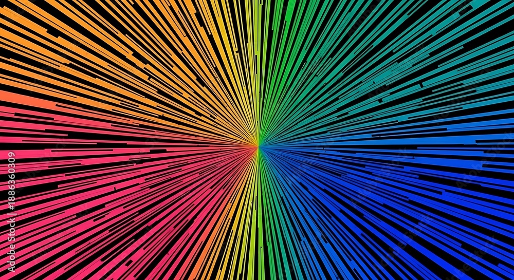 Obraz premium Rainbow light rays burst.