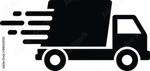 Fast delivery truck icon shipping and logistics symbol with motion blur effect