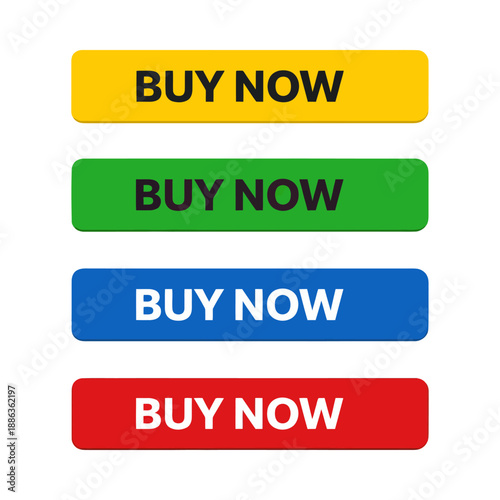 Colored buy now buttons for web e commerce