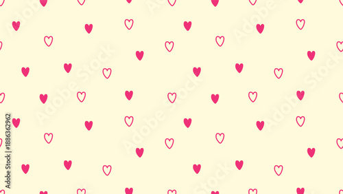 hearts hand drawn seamless pattern background. cute wallpaper and banner decoration