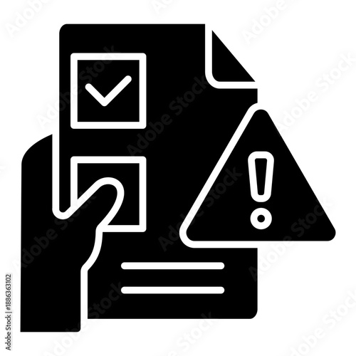 Document Risk Glyph Icon