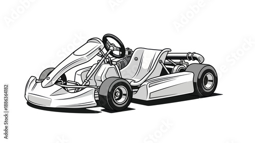 Modern Go Kart Vehicle - Racing Kart Illustration