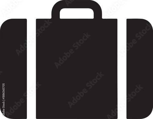 Black suitcase with handle and wheels travel luggage