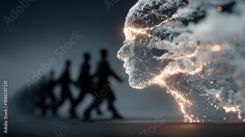 Ai collaboration enhancing human-centered interaction in a futuristic setting digital art abstract environment dynamic perspective