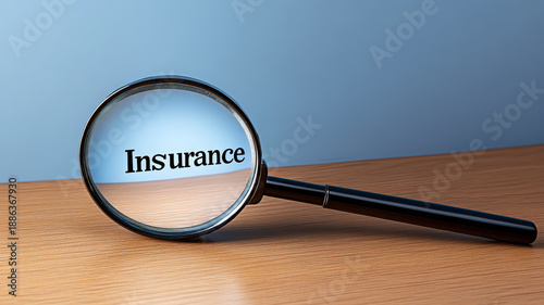 Wallpaper Mural Insurance magnifying glass focus wooden table concept clarity search protection Torontodigital.ca
