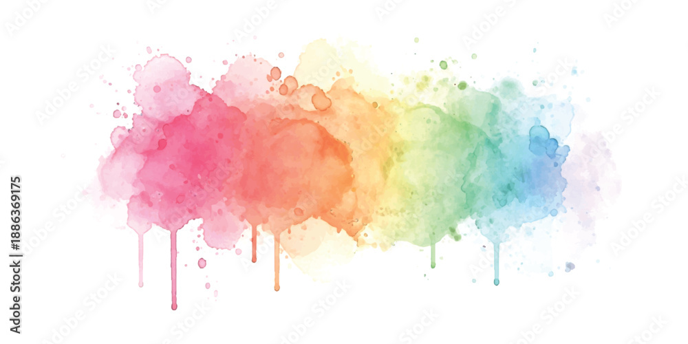 Fototapeta premium Vibrant watercolor splatter isolated on transparent background