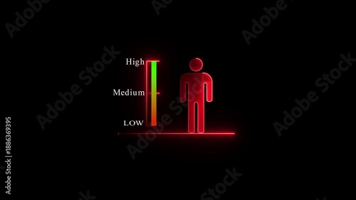 Growth Hormone Level Chart With Male Figure graph.4k Animation.