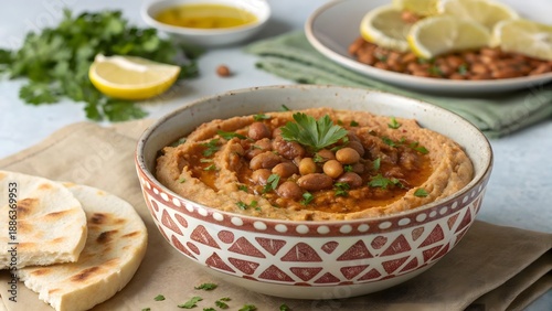Traditional Egyptian breakfast, fava beans