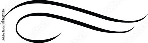 Black Swirly Line on White Background